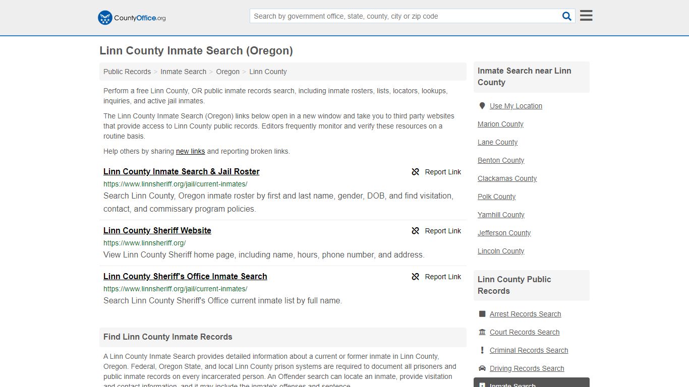 Inmate Search - Linn County, OR (Inmate Rosters & Locators)