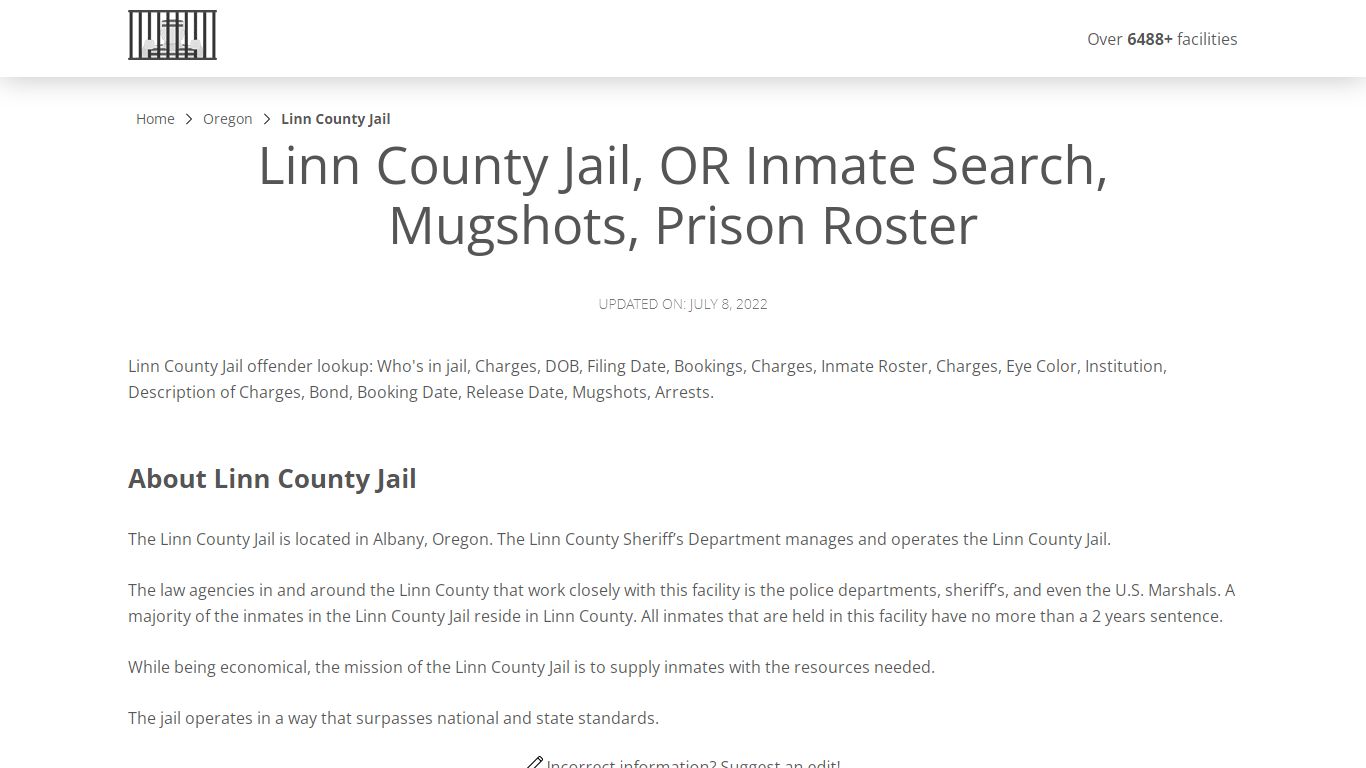 Linn County Jail, OR Inmate Search, Mugshots, Prison ...
